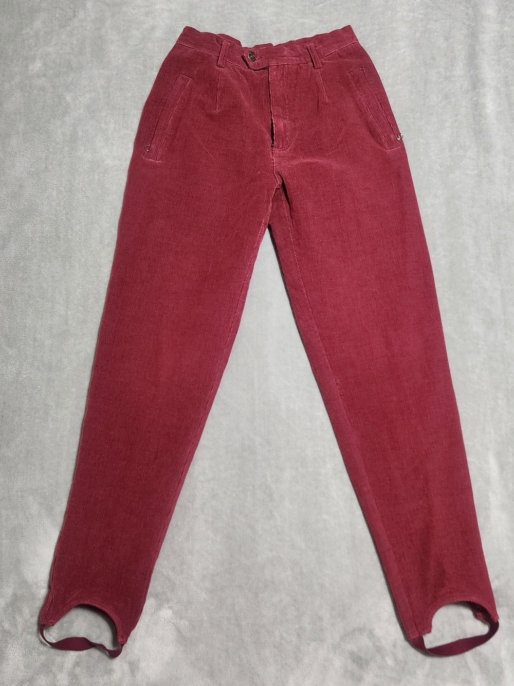 Liz Wear Burgundy Corduroy Stirrup Pants Size 8
